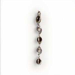 Tiger Eye Bracelet Set In Silver Tone Vintage Hook Clasp Ladies Women’s Gift